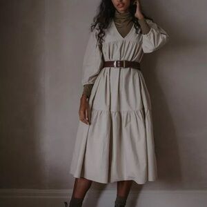 Elegant Cream Women's Dress